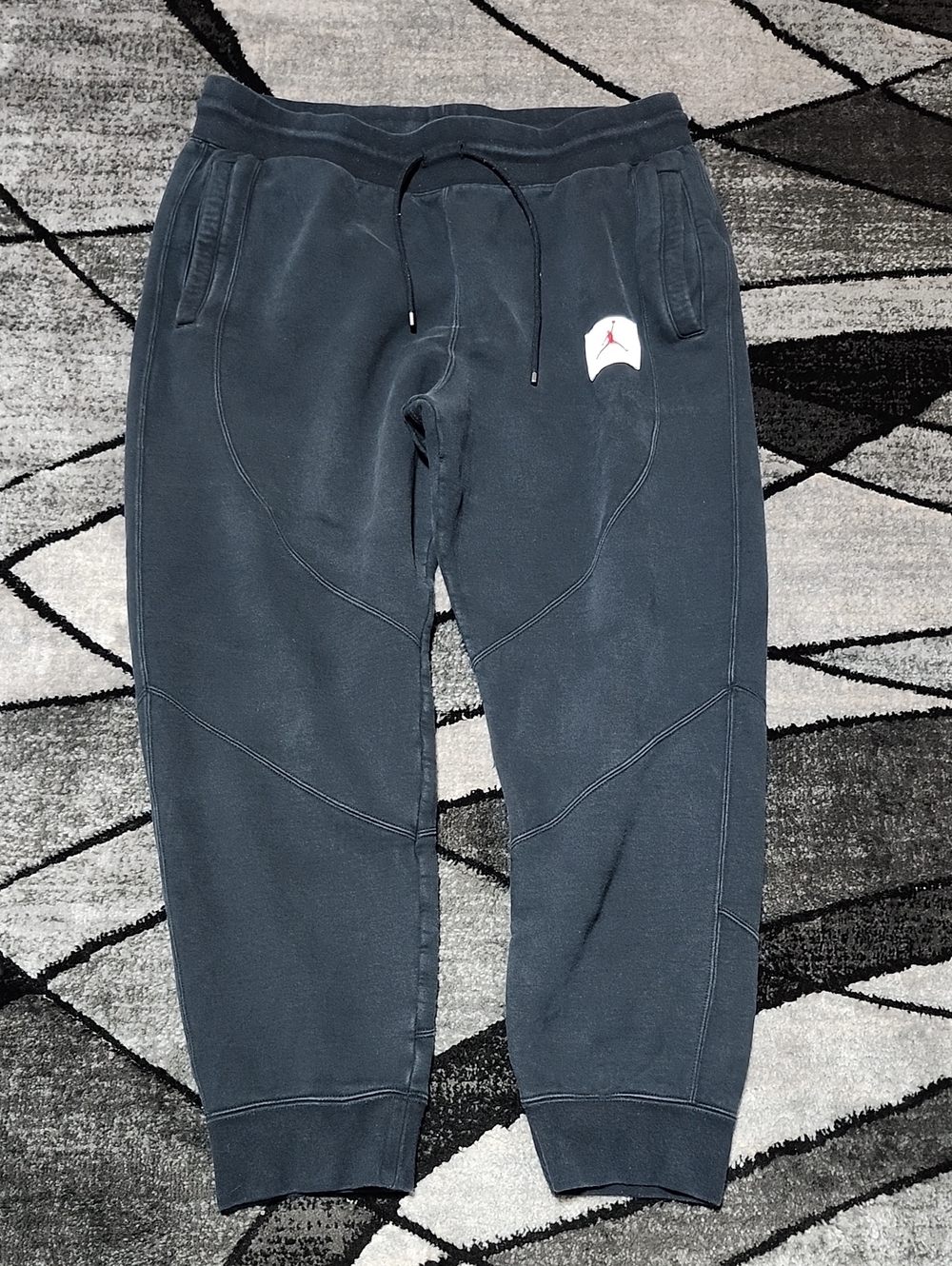 JORDAN FLIGHT BLACK FLEECE JUMPMAN FLIGHT PATCH JOGGER SWEATPANTS